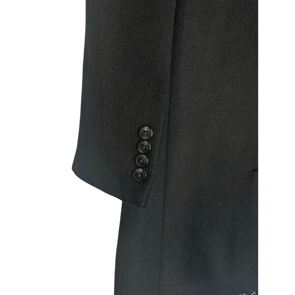 London Fog Signature Black Overcoat 38R Wool Blend Classic Fit Top Coat New - Picture 5 of 7